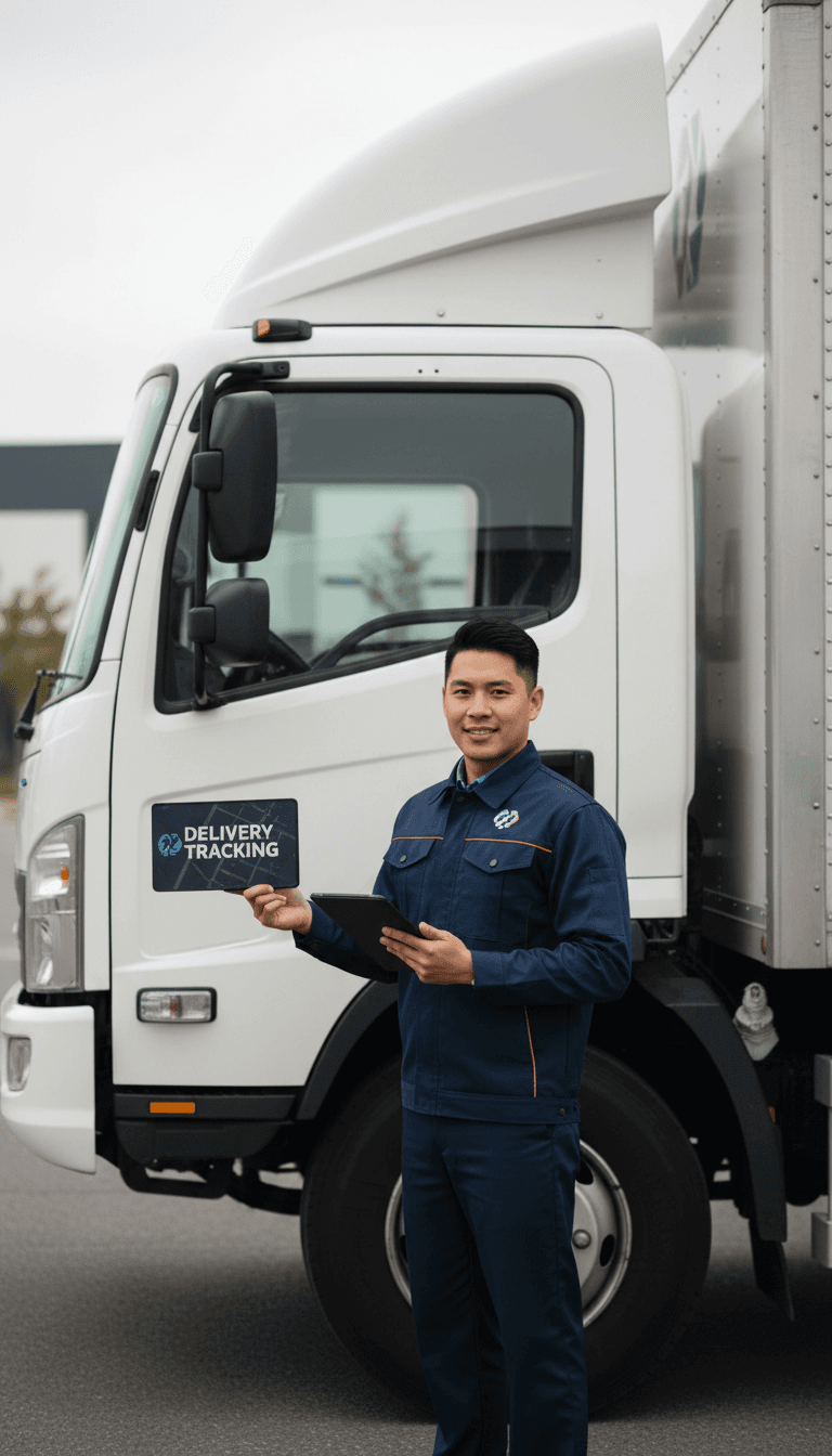 Professional delivery driver with Sara Gregory Solutions and Logistics fleet vehicle